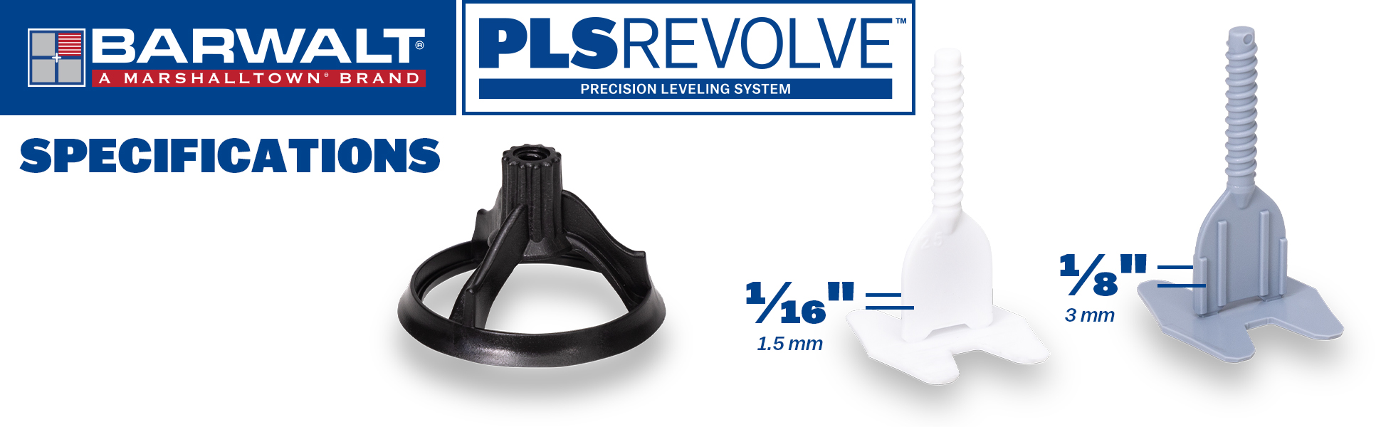 BARWALT PLS Revolve Tile Leveling System specifications